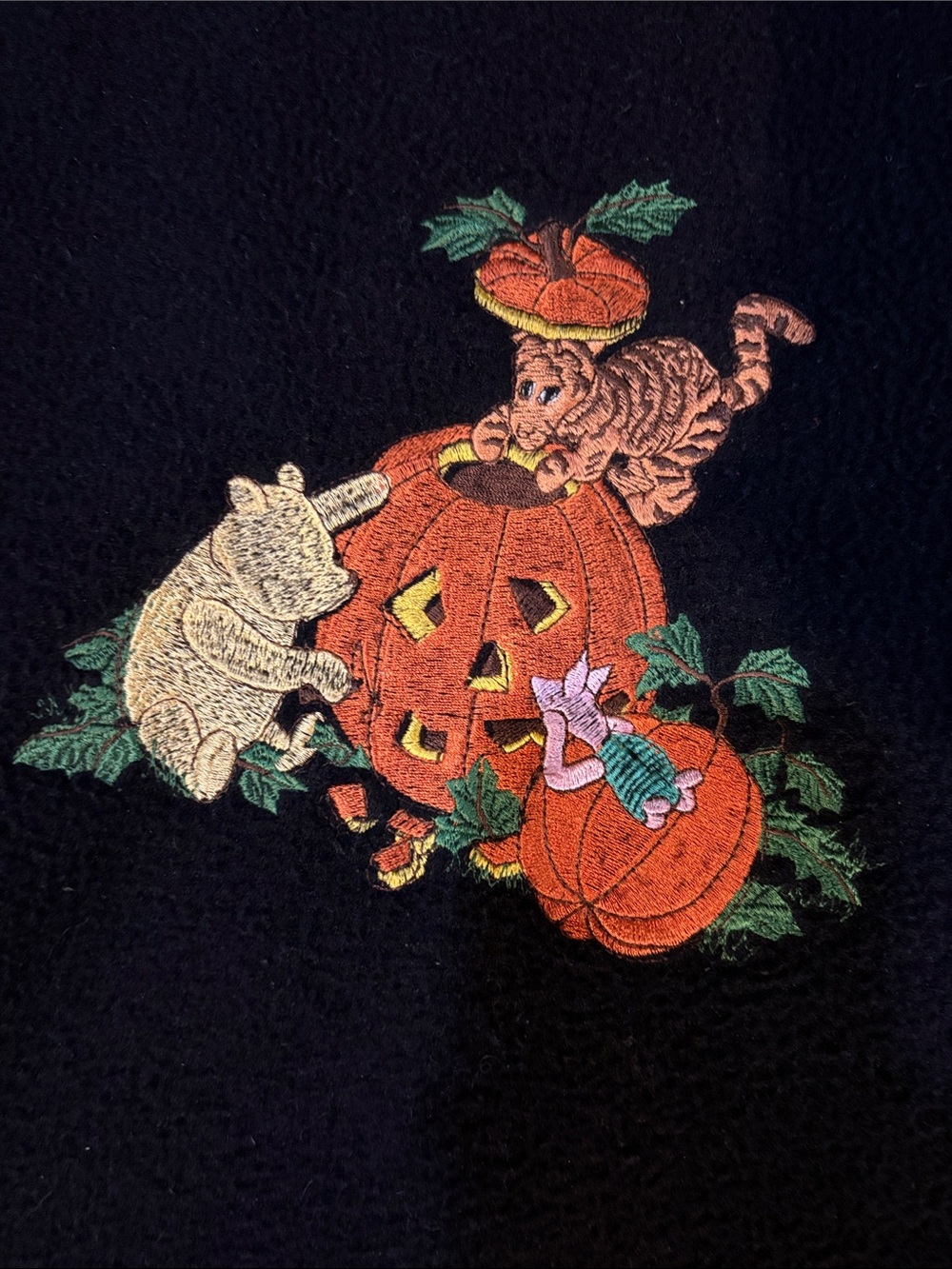 Classic Pooh Vintage 90’s Disney Halloween embroidered Turtleneck Fleece Sweate